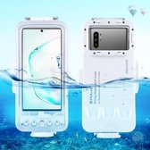 PULUZ 45m / 147ft waterdichte duikbehuizing Foto-video Onderwater beschermhoes voor Galaxy, Huawei, Xiaomi, Google Android-smartphones met OTG-functie (wit)