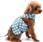 Anti-Lekkage Ademend Borstharnas voor Kleine Honden Trekkabel, Maat: M (Wave Piont Blue)