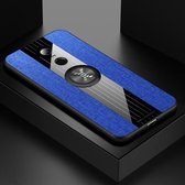 Voor Geschikt voor Xiaomi Redmi 5 Plus XINLI Stikstof Textuur Schokbestendig TPU Beschermhoes met Ringhouder (Blauw)
