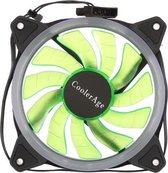 Kleur LED 12cm 3-pins Computercomponenten Chassisventilator Computerhost Koelventilator Stille ventilatorkoeling, met voedingskabel en groen licht (groen)
