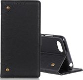 Voor Alcatel 1V (2019) Koperen Gesp Retro Crazy Horse Textuur Horizontale Flip Leren Case met Houder & Kaartsleuven & Portemonnee (Zwart)
