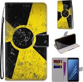 Voor Samsung Galaxy A8 2018 Gekleurde tekening Cross Texture Horizontale Flip PU lederen tas met houder & kaartsleuven & portemonnee & lanyard (gele en zwarte borden)