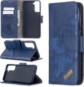 Voor Samsung Galaxy S21 + 5G Bijpassende kleur Krokodiltextuur Horizontale flip PU lederen tas met portemonnee & houder & kaartsleuven (blauw)