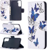 Voor Samsung Galaxy S30 Plus Gekleurde Tekening Patroon Horizontale Flip Leren Case met Houder & Kaartsleuven & Portemonnee (Butterfly Swarm)