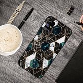 Voor Samsung Galaxy M51 Frosted Fashion Marble Shockproof TPU beschermhoes (Hexagon Black)