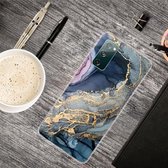 Voor Samsung Galaxy S20 FE marmeren schokbestendige TPU beschermhoes (abstract goud)