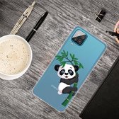 Voor Samsung Galaxy A12 gekleurde tekening Clear TPU beschermhoesjes (Panda)