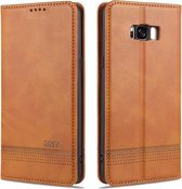 Voor Samsung Galaxy S8 + AZNS Magnetische Kalf Textuur Horizontale Flip Leren Case met Kaartsleuven & Houder & Portemonnee (Lichtbruin)