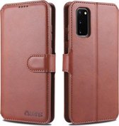 Voor Samsung Galaxy S20 FE / S20 Lite AZNS Kalf Textuur Horizontale Flip Leren Case met Houder & Kaartsleuven & Portemonnee & Fotolijst (Bruin)