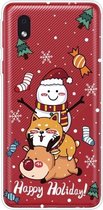 Voor Samsung Galaxy A01 Core Christmas Series Clear TPU beschermhoes (gestapelde pop)