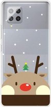 Voor Samsung Galaxy A42 Christmas Series Clear TPU beschermhoes (Fat Deer)