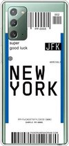 Voor Samsung Galaxy Note 20 Boarding Pass Series TPU telefoon beschermhoes (New York)