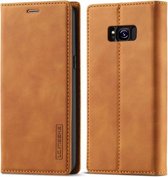 Voor Samsung Galaxy S8 + LC.IMEEKE Sterk magnetisme Ultradunne horizontale flip schokbestendig Matte TPU + PU lederen hoes met houder & kaartsleuven & portemonnee (bruin)