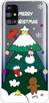 Voor Samsung Galaxy M51 Christmas Series Clear TPU beschermhoes (drielaagse kerstboom)