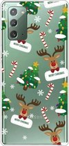 Voor Samsung Galaxy Note20 Christmas Series Clear TPU beschermhoes (Cane Deer)