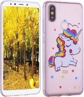 Voor Xiaomi Mi 6X / A2 gekleurd tekeningpatroon zeer transparant TPU beschermhoes (eenhoorn)