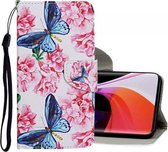 Voor Xiaomi Mi 10 5G Gekleurd tekeningpatroon Horizontaal lederen flip-hoesje met houder & kaartsleuven & portemonnee (Dragonfly Flower)