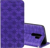 Voor Xiaomi Redmi 9 Lucky Flowers Embossing Pattern Magnetische horizontale flip lederen tas met houder & kaartsleuven (paars)