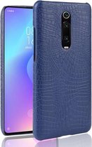 Schokbestendige krokodiltextuur pc + PU-hoes voor Xiaomi Redmi K20 / K20 Pro / Xiaomi Mi 9T / 9T Pro (blauw)