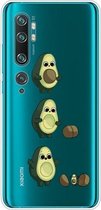 Voor Xiaomi Mi CC9 Pro gekleurd tekeningpatroon zeer transparant TPU beschermhoes (avocado)