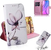 Voor Xiaomi Redmi 9 Gekleurde tekening Horizontale flip lederen tas met houder & kaartsleuf & portemonnee (Magnolia bloem)