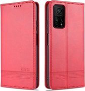 Voor Geschikt voor Xiaomi Mi 10T / 10T Pro / Redmi K30s AZNS Magnetische Kalfsstructuur Horizontale Flip Leren Case met Kaartsleuven & Houder & Portemonnee (Rood)