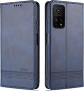 Voor Geschikt voor Xiaomi Mi 10T / 10T Pro / Redmi K30s AZNS Magnetische Kalfsstructuur Horizontale Flip Leren Case met Kaartsleuven & Houder & Portemonnee (Donkerblauw)