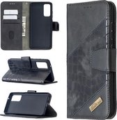 Voor Samsung Galaxy S20 FE 5G / S20 Lite Bijpassende kleur Krokodiltextuur Horizontale flip PU lederen tas met portemonnee & houder & kaartsleuven (zwart)