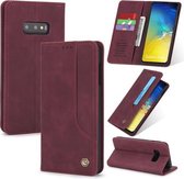Voor Samsung Galaxy S10e POLA 008 Serie Retro Klassieke Magnetische Horizontale Flip Leren Case met Houder & Kaartsleuven (Rood)
