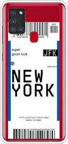 Voor Samsung Galaxy A21s Boarding Pass Series TPU telefoon beschermhoes (New York)