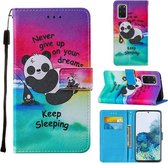 Voor Samsung Galaxy S20 + Cross Texture Painting Pattern Horizontale Flip Leather Case met Houder & Kaartsleuven & Portemonnee & Lanyard (Sleeping Panda)