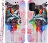 Voor Samsung Galaxy A21s 3D Schilderen Patroon Gekleurde Tekening Horizontale Flip PU Lederen Case met Houder & Kaartsleuven & Portemonnee (Olieverf Uil)