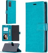 Voor Samsung Galaxy Note20 Crazy Horse Texture Horizontale Flip Leren Case met Houder & Kaartsleuven & Portemonnee & Fotolijst (Blauw)