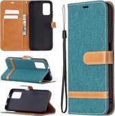 Voor Xiaomi Foco M3 Kleuraanpassing Denim Textuur Horizontale Flip Leren Case met Houder & Kaartsleuven & Portemonnee & Lanyard (Groen)