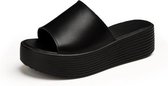 Lichtgewicht antislip Slijtvast minimalistisch Casual sandalen met dikke zolen Slippers voor dames (kleur: zwart Maat: 40)