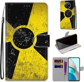 Voor Xiaomi Redmi Note 9 5G / Note 9T Gekleurde tekening Cross Texture Horizontale Flip PU lederen tas met houder & kaartsleuven & portemonnee & lanyard (geel zwart logo)