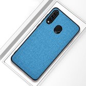 Schokbestendige stoffen textuur PC + TPU beschermhoes voor Huawei Honor 10i (blauw)