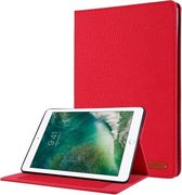 Horizontale flip TPU + stof PU lederen beschermhoes met naamkaartclip voor iPad 10.2 / 10.2 (2020) (rood)