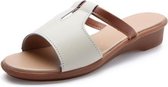 Platte bodem eenvoudige en comfortabele casual sandalen voor dames (kleur: beige maat: 42)