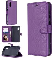 Voor Samsung Galaxy Xcover Pro Litchi Texture Horizontale Flip Leren Case met Houder & Kaartsleuven & Portemonnee & Fotolijst (Paars)