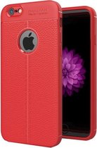 Voor iPhone 6 & 6s Litchi Texture TPU beschermende achterkant van de behuizing (rood)
