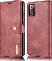 Voor Samsung Galaxy Note20 DG.MING Crazy Horse Texture Flip afneembare magnetische lederen tas met houder & kaartsleuven en portemonnee (rood)