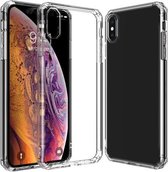 Schokbestendig Achthoekig Airbag Geluidsconversiegatontwerp TPU-hoesje voor iPhone XS / X (transparant)