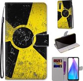 Voor Geschikt voor Xiaomi Redmi Note 8T Gekleurde Tekening Cross Textuur Horizontale Flip PU Lederen Case met Houder & Kaartsleuven & Portemonnee & Lanyard (Geel Zwart Logo)