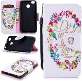 Voor Xiaomi Redmi 4X Gekleurd tekenpatroon Horizontaal Flip TPU + PU lederen tas met houder & kaartsleuven & portemonnee & lanyard (Do What You Love)