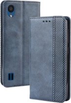 Magnetische gesp Retro Crazy Horse Texture Horizontale flip lederen tas voor ZTE Blade A5 (2019), met houder & kaartsleuven en fotolijst (blauw)