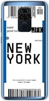 Voor Xiaomi Redmi Note 9 Boarding Card Series Pattern TPU beschermhoes (New York)