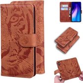 Voor Xiaomi Redmi Note 8T Tiger Embossing Pattern Horizontale Flip lederen tas met houder & kaartsleuven & portemonnee (bruin)