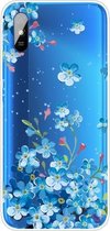 Voor Xiaomi Redmi 9A gekleurd tekeningpatroon zeer transparant TPU beschermhoes (sterbloem)