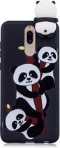 Voor Xiaomi Redmi 8 schokbestendige Cartoon TPU beschermhoes (drie panda's)